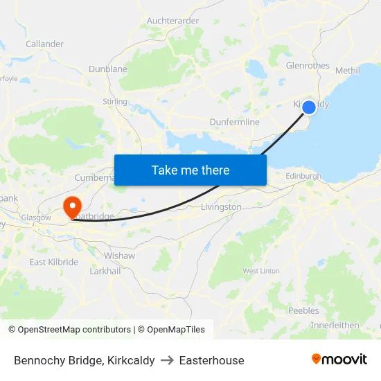 Bennochy Bridge, Kirkcaldy to Easterhouse map