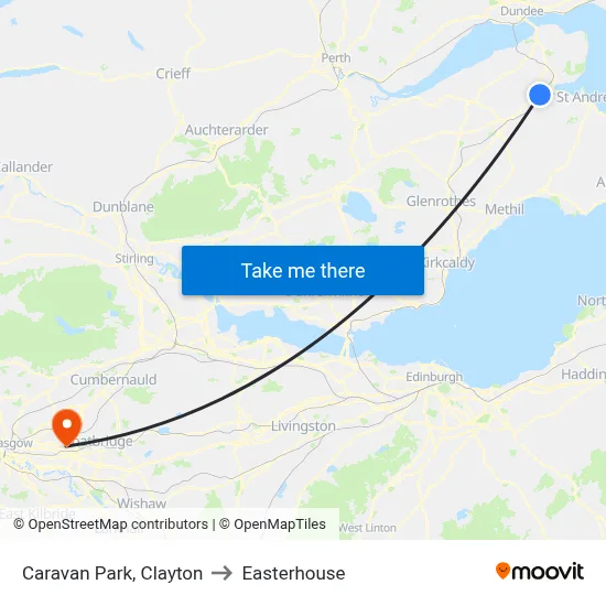 Caravan Park, Clayton to Easterhouse map