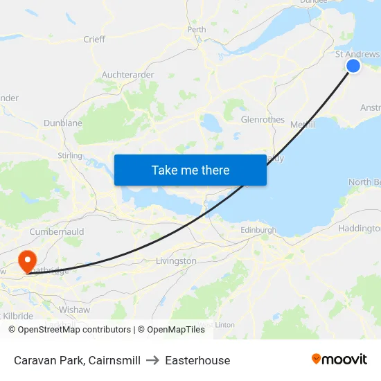 Caravan Park, Cairnsmill to Easterhouse map