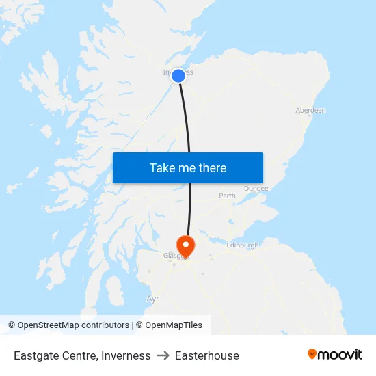Eastgate Centre, Inverness to Easterhouse map