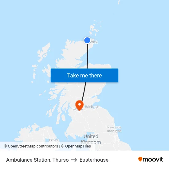Ambulance Station, Thurso to Easterhouse map