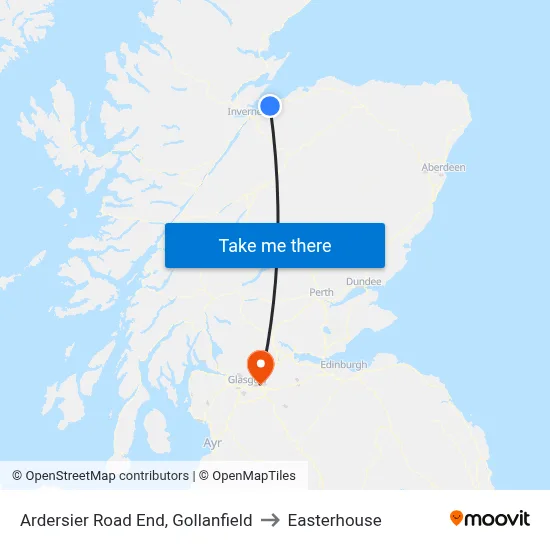 Ardersier Road End, Gollanfield to Easterhouse map