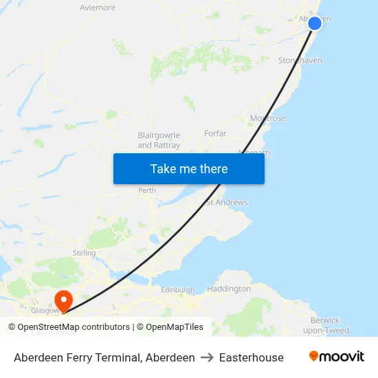 Aberdeen Ferry Terminal, Aberdeen to Easterhouse map