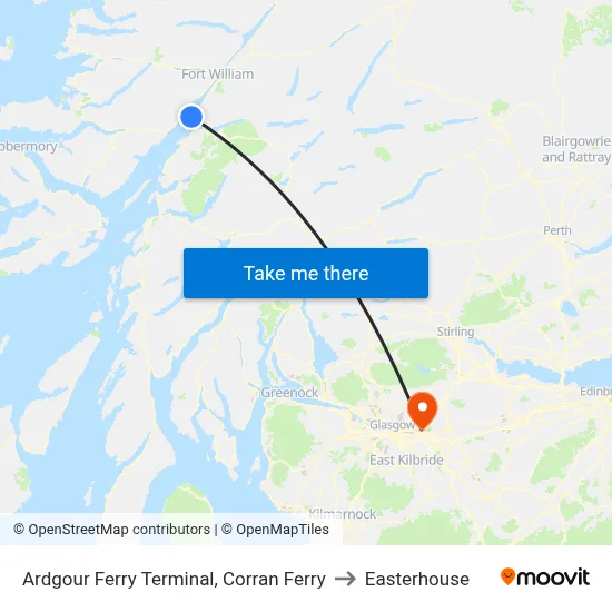 Ardgour Ferry Terminal, Corran Ferry to Easterhouse map