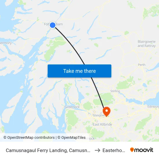 Camusnagaul Ferry Landing, Camusnagaul to Easterhouse map