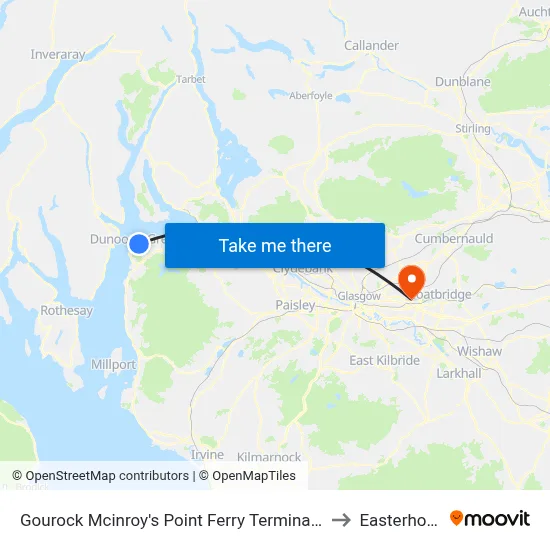 Gourock Mcinroy's Point Ferry Terminal, Levan to Easterhouse map