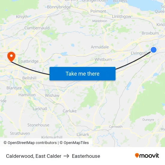 Calderwood, East Calder to Easterhouse map