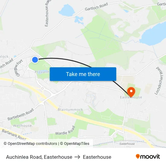 Auchinlea Road, Easterhouse to Easterhouse map