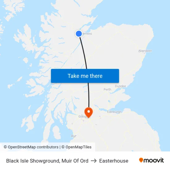 Black Isle Showground, Muir Of Ord to Easterhouse map