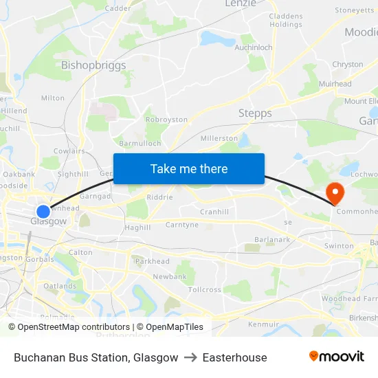 Buchanan Bus Station, Glasgow to Easterhouse map