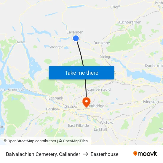 Balvalachlan Cemetery, Callander to Easterhouse map