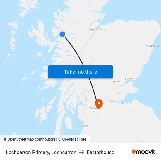 Lochcarron Primary, Lochcarron to Easterhouse map