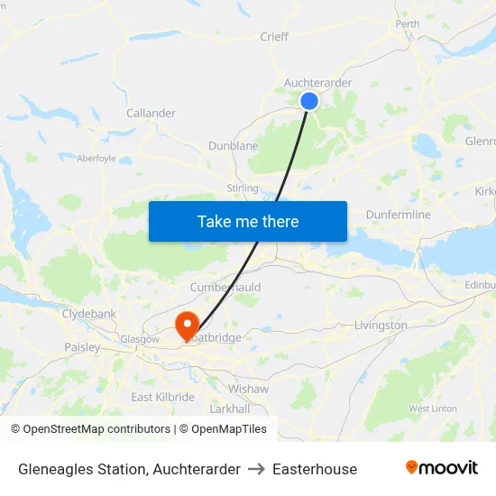 Gleneagles Station, Auchterarder to Easterhouse map
