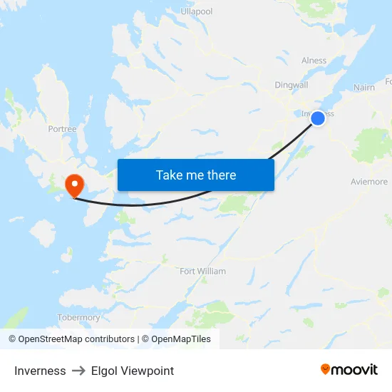 Inverness to Elgol Viewpoint map