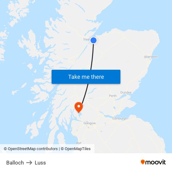 Balloch to Luss map