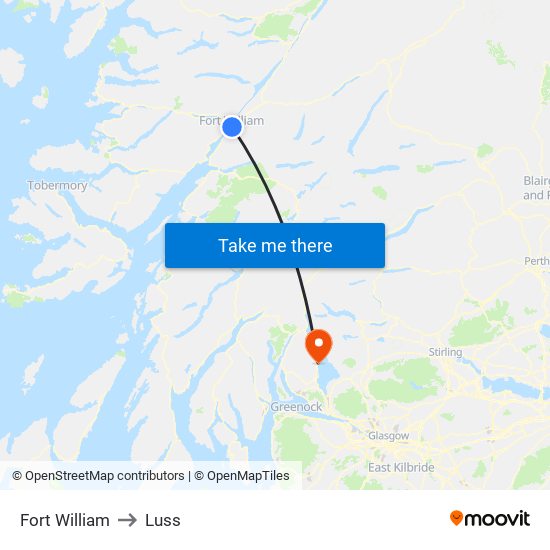 Fort William to Luss map
