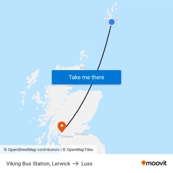 Viking Bus Station, Lerwick to Luss map