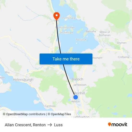 Allan Crescent, Renton to Luss map