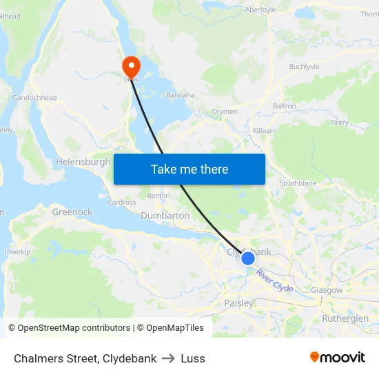 Chalmers Street, Clydebank to Luss map