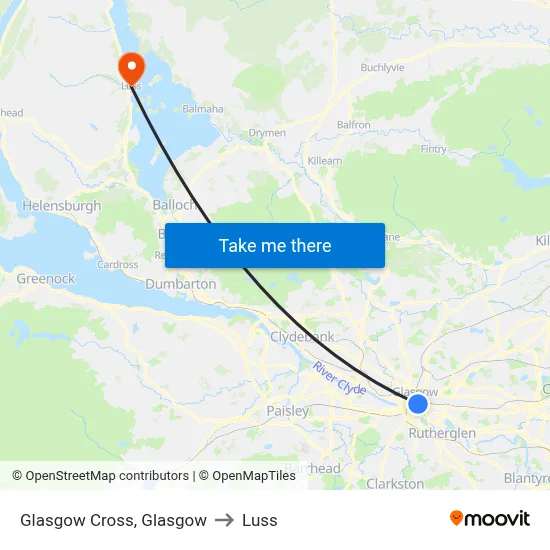 Glasgow Cross, Glasgow to Luss map