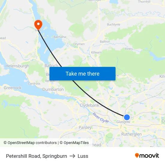 Petershill Road, Springburn to Luss map