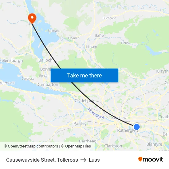Causewayside Street, Tollcross to Luss map