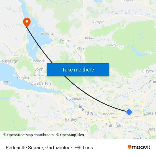 Redcastle Square, Garthamlock to Luss map