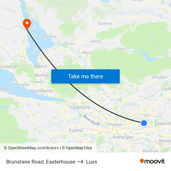 Brunstane Road, Easterhouse to Luss map