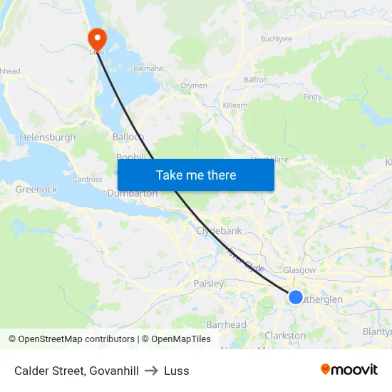 Calder Street, Govanhill to Luss map