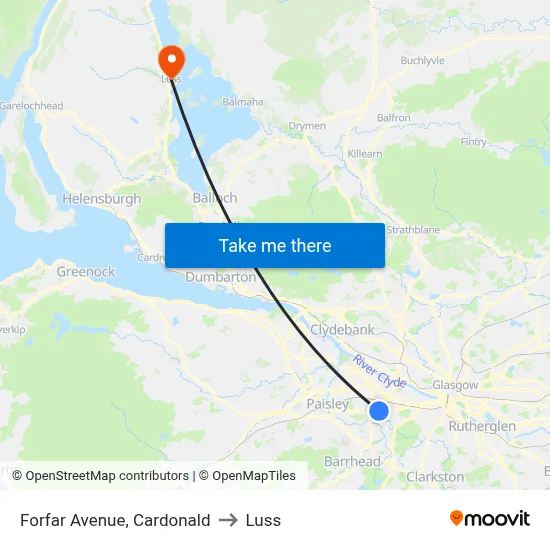 Forfar Avenue, Cardonald to Luss map