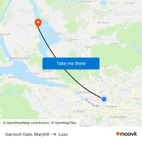 Garrioch Gate, Maryhill to Luss map
