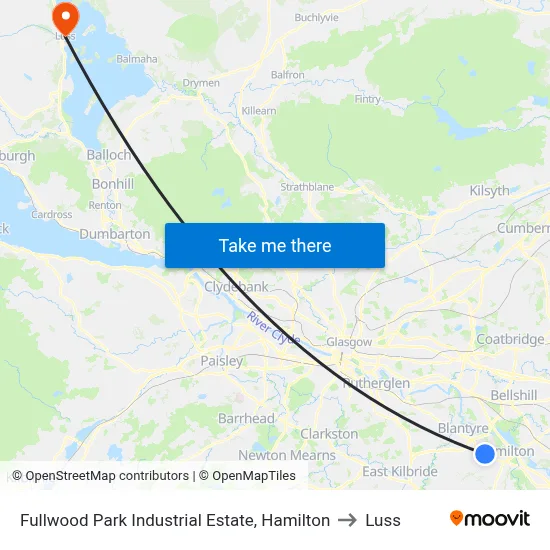 Fullwood Park Industrial Estate, Hamilton to Luss map