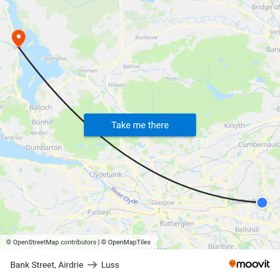 Bank Street, Airdrie to Luss map