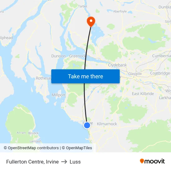 Fullerton Centre, Irvine to Luss map