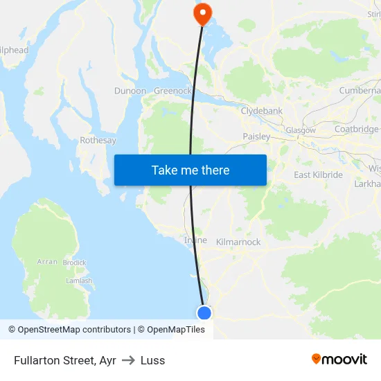 Fullarton Street, Ayr to Luss map