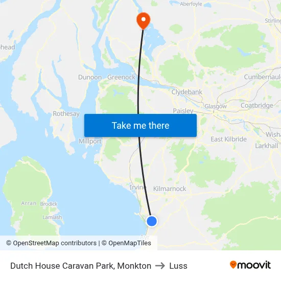 Dutch House Caravan Park, Monkton to Luss map