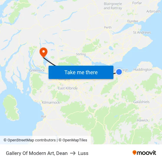 Gallery Of Modern Art, Dean to Luss map