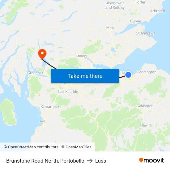 Brunstane Road North, Portobello to Luss map