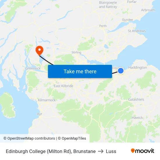Edinburgh College (Milton Rd), Brunstane to Luss map