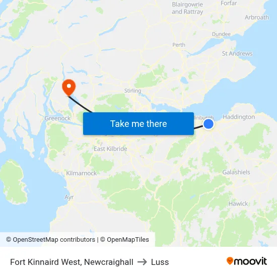 Fort Kinnaird West, Newcraighall to Luss map