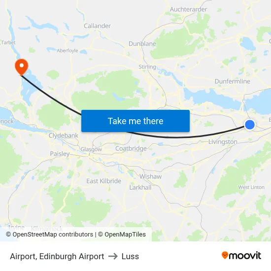 Airport, Edinburgh Airport to Luss map