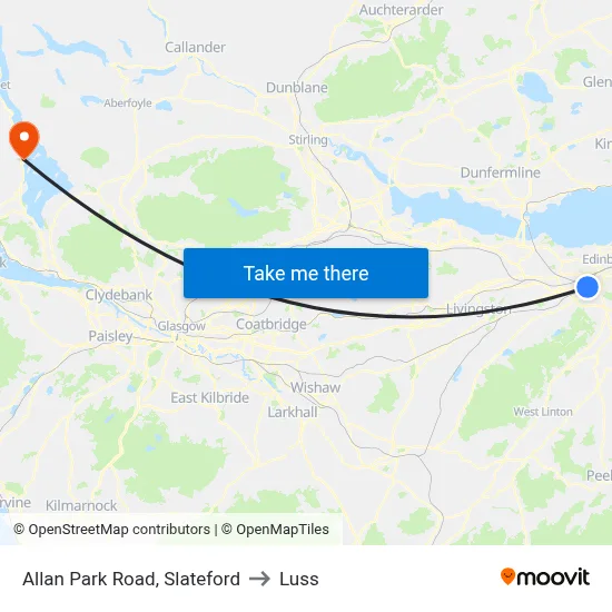 Allan Park Road, Slateford to Luss map