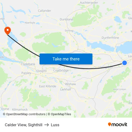 Calder View, Sighthill to Luss map