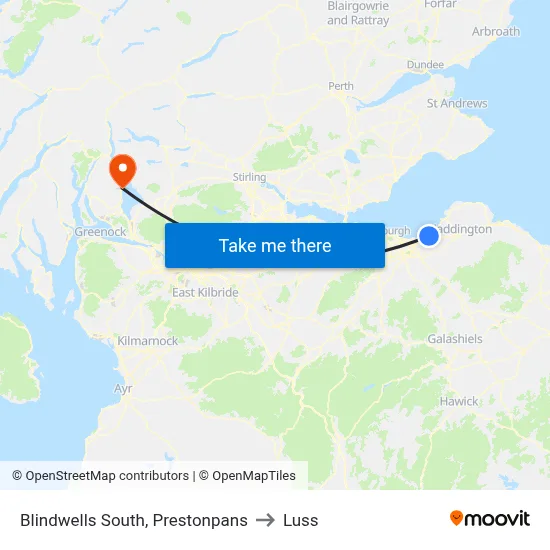 Blindwells South, Prestonpans to Luss map