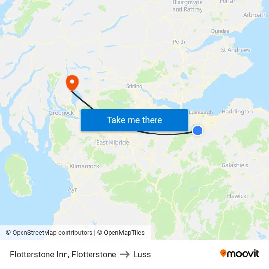 Flotterstone Inn, Flotterstone to Luss map