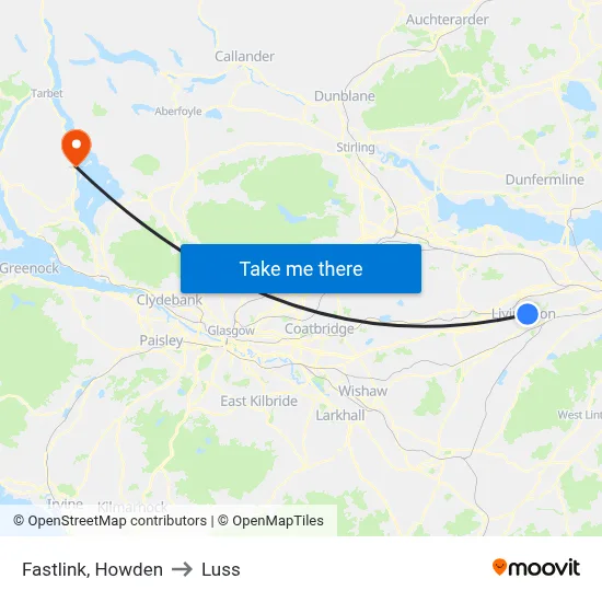 Fastlink, Howden to Luss map