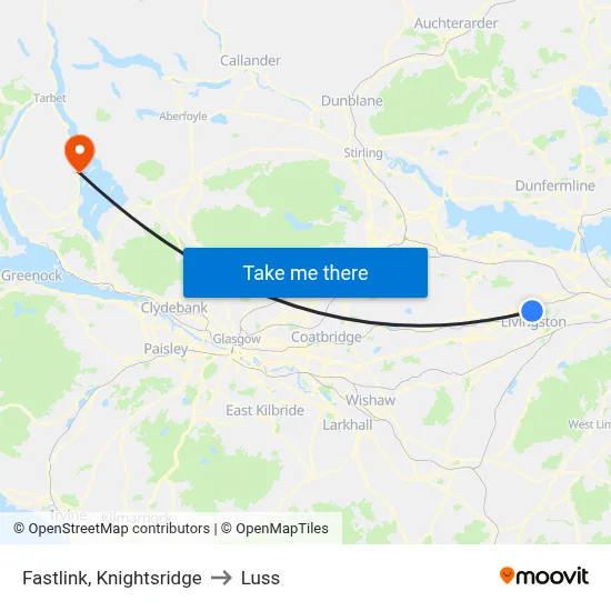Fastlink, Knightsridge to Luss map