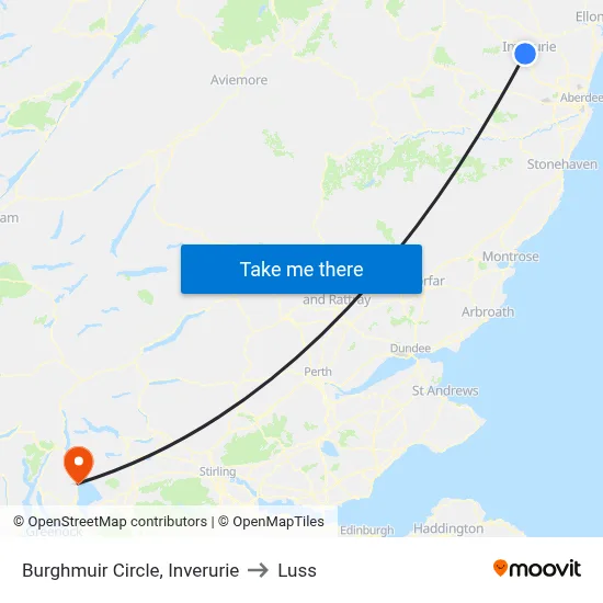 Burghmuir Circle, Inverurie to Luss map