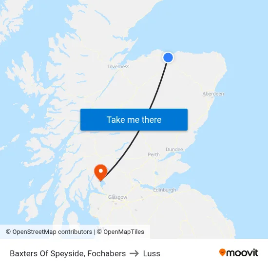 Baxters Of Speyside, Fochabers to Luss map