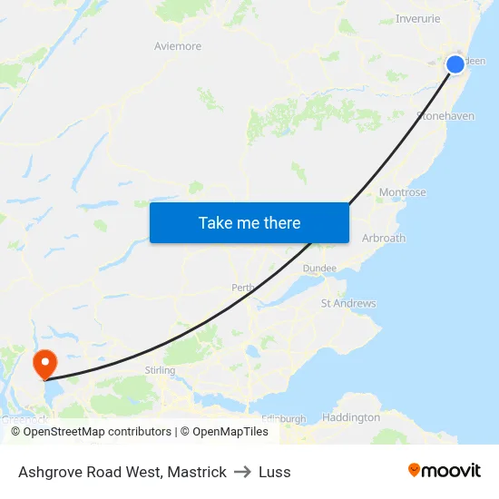 Ashgrove Road West, Mastrick to Luss map